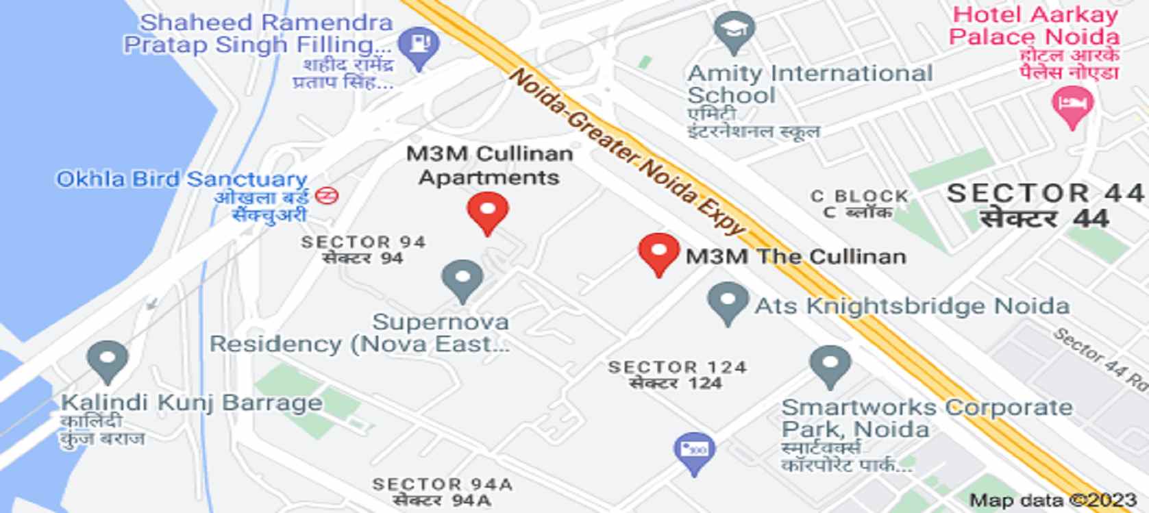 M3M Sector 94 Location Map